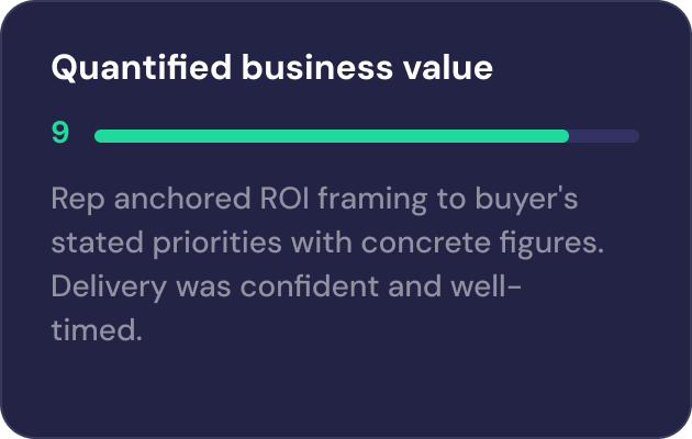 Scorecard: Value & business impact detail 1